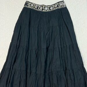 Elegant Black Tiered Skirt